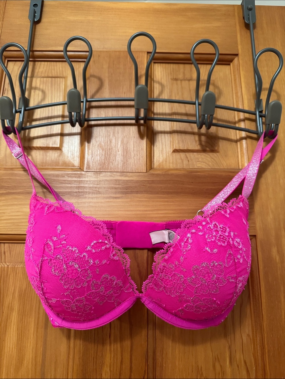 Women's Dreams Angel Lace Push-Up Bra - Hot Pink